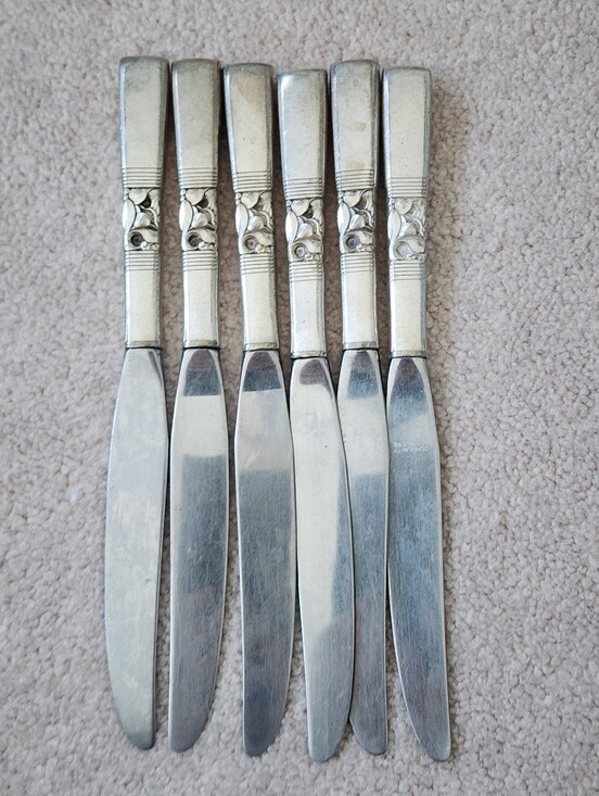 Other - Silverplated 1940s MORNING STAR Set Of 6 Knives Silverware